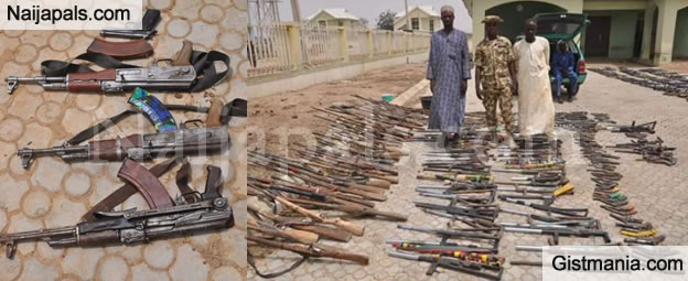 Photos Of Dangerous Weapons Surrendered By Repentant Bandits To ...